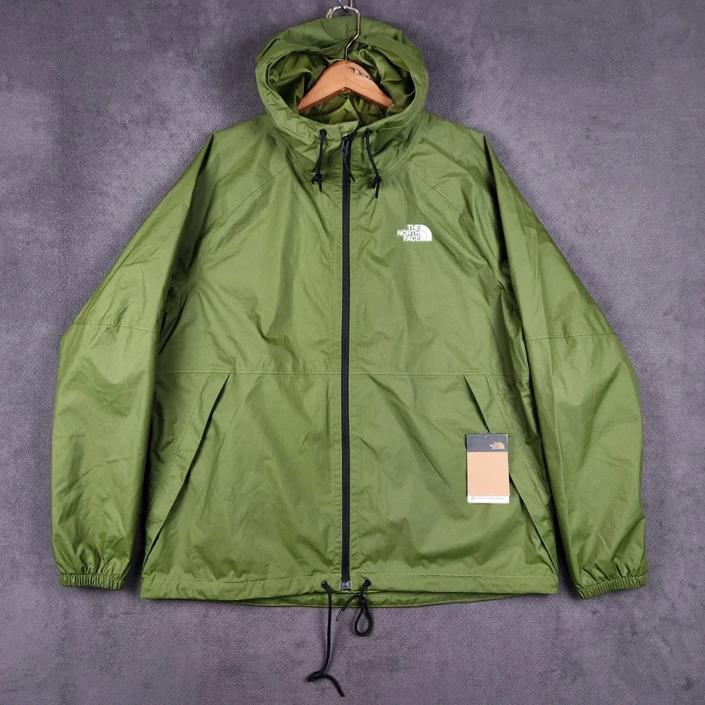 The North Face Antora Rain Hoodie Mens XL Woodland Green Waterproof Jacket NEW